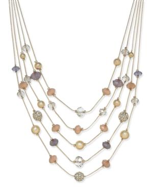 Inc International Concepts Gold-tone Multi-bead Layer Necklace, Only At Macy's