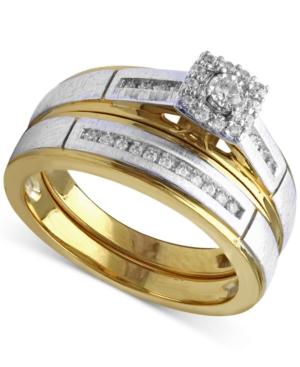 Beautiful Beginnings Diamond Engagement Ring And Wedding Band Set (1/5 Ct. T.w.) In 14k Gold And White Gold