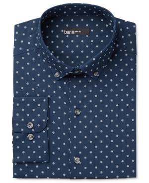 Bar Iii Men's Slim-fit Midnight Snow Print Dress Shirt, Only At Macy's
