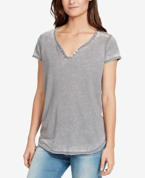 William Rast Cooper Button-trim T-shirt