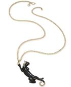 Thalia Sodi Gold-tone Pave Jet Panther Pendant Necklace, Only At Macy's