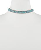 Lonna & Lilly Silver-tone Blue Stone Choker Necklace
