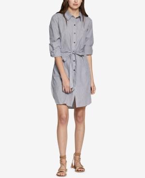 Sanctuary Taegan Cotton Striped Belted Shirtdress