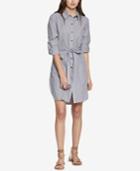 Sanctuary Taegan Cotton Striped Belted Shirtdress