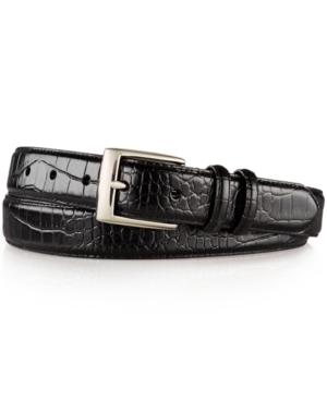 Polo Ralph Lauren Big And Tall Crocodile Embossed Leather 1 1/8 Harness Belt