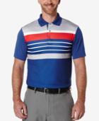 Pga Tour Men's Heathered Striped Golf Polo Shirt