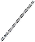 Esquire Men's Jewelry Diamond Link Bracelet (1/4 Ct. T.w.) In Stainless Steel And Tungsten