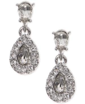 Givenchy Silver-tone Monochromatic Crystal Drop Earrings