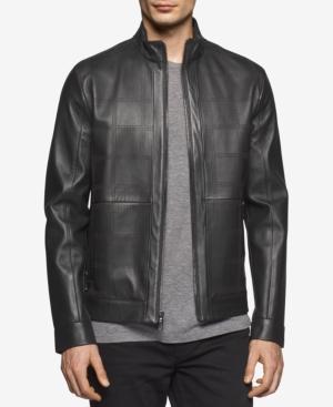 Calvin Klein Men's Slim-fit Perforated Premium Leather Jacket