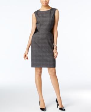 Tahari Asl Plaid Sheath Dress
