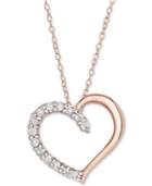 Sterling Silver Diamond Heart Pendant Necklace (1/2 Ct. T.w.), 16 + 2 Extender (also Available In 14k Gold-plated Sterling Silver & 14k Rose Gold-plated Sterling Silver)