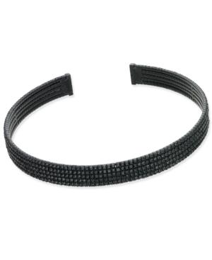 Inc International Concepts Black-tone Hematite Stone Flex Choker Necklace, Created For Macy's