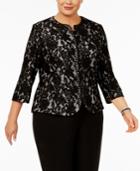 Alex Evenings Plus Size Lace Zip Jacket