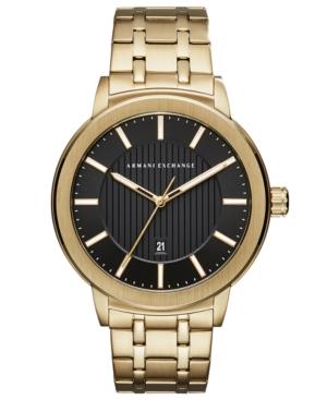 Ax Armani Exchange Men's Maddox Gold-tone Stainless Steel Bracelet Watch 46mm