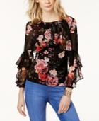 Thalia Sodi Ruffled Mesh Top, Created For Macy's