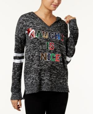 Hooked Up By Iot Juniors' Nice Holiday Graphic Sweater