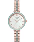 Kate Spade New York Women's Holland Rose Gold-tone & Green Stainless Steel Bracelet Watch 34mm