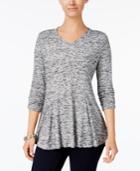 Style & Co Spacedyed Flared-hem Tunic, Created For Macy's
