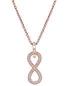 Thomas Sabo Pave Crystal Infinity Necklace In 18k Rose Gold-plated Sterling Silver