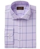 Tasso Elba Men's Classic/regular Fit Non-iron Basketweave Windowpane Dress Shirt, Created For Macy's