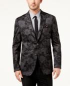 Tallia Men's Slim-fit Black/gray Floral-print Soft Sport Coat
