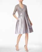 Sl Fashions Taffeta Lace Fit & Flare Dress And Jacket