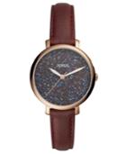 Fossil Women's Jacqueline Red Leather Strap Watch 36mm
