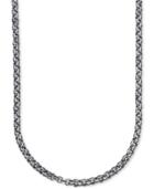 Esquire Men's Jewelry Antique-look Double Rolo Chain Necklace In Sterling Silver
