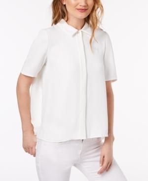 Lacoste Short-sleeve Pleat-back Top