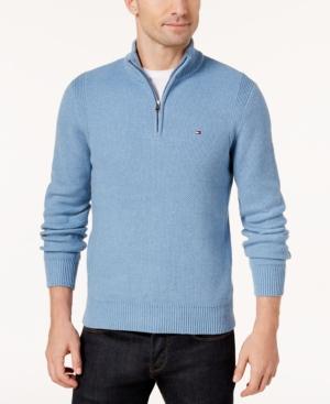 Tommy Hilfiger Men's Quarter-zip Waffle Knit Sweater