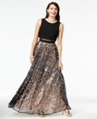 Say Yes To The Prom Juniors' Sequined Illusion Popover Gown, A Macy's Exclusive