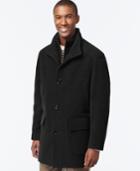 Cole Haan Wool-blend Knit-collar Overcoat