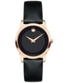 Movado Women's Swiss Museum Classic Black Leather Strap Watch 28mm 0607079