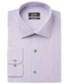 Alfani Men's Classic-fit Performance Grape White Textured Mini-stripe Dress Shirt, Only At Macy's