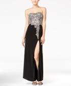 Crystal Doll Juniors' Embellished Strapless Maxi Dress