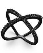 Inc International Concepts Jet-tone Pave X Ring, Only At Macy's