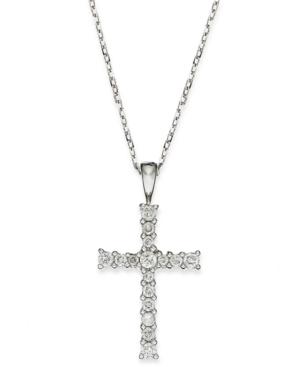 Diamond Cross Pendant Necklace In 14k Gold (1/4 Ct. T.w.)