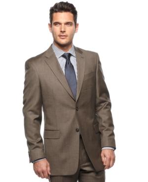 Tommy Hilfiger Taupe Sharkskin Trim-fit Jacket