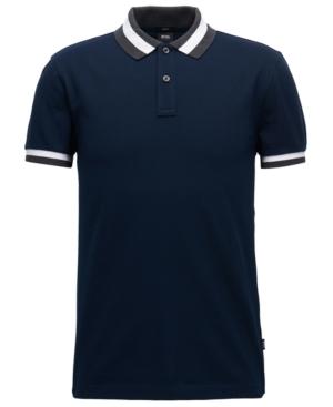 Boss Men's Slim-fit Contrast Cotton Polo