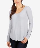 Lucky Brand Ribbed Button-detail Thermal Top