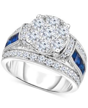Trumiracle Diamond (1-3/4 Ct. T.w.) & Sapphire (1 Ct. T.w.) Ring In 14k White Gold
