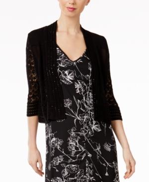 Ny Collection Mixed-knit Cardigan