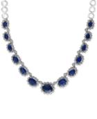 Royale Bleu By Effy Sapphire (7-1/2 Ct. T.w.) And Diamond (1 Ct. T.w.) Collar Necklace In 14k White Gold