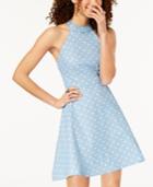 B Darlin Juniors' Polka Dot Halter Dress