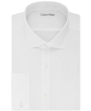 Calvin Klein X Men's Extra-slim Fit White Solid French Cuff Dress Shirt