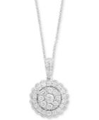 Rock Candy By Effy Halo Cluster Pendant Necklace (1-1/5 Ct. T.w.) In 14k White Gold