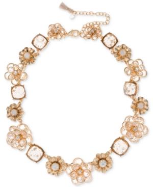 Lonna & Lilly Gold-tone Crystal Flower Collar Necklace