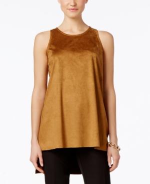 Alfani Prima Faux-suede Tank Top, Only At Macy's