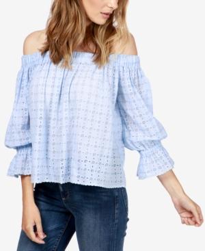 Lucky Brand Cotton Off-the-shoulder Eyelet Top
