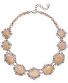 Charter Club Rose Gold-tone Crystal Pink Stone Necklace, Only At Macy's